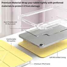 Ốp lưng tương thích với iPad thế hệ thứ 5/6, Air 1/Air 2/Pro 9.7 inch, thế hệ thứ 7/8/9 10.2 inch, Air 3/Pro 10.5 inch, Mini 6/7 8.3 inch, phù hợp với iPad thế hệ thứ 10 2022/ thế hệ thứ 11 2025. Ốp bảo vệ Air 4/5 (10.9 inch), Air 6/7 (11-13 inch)/Pro 11 2018-2022/Pro 12.9 2018-2022. Ốp bảo vệ đơn giản, siêu mỏng, ba gấp chữ Y/ ốp lưng mềm bảo vệ cao cấp. - Màu vàng - Xem 5