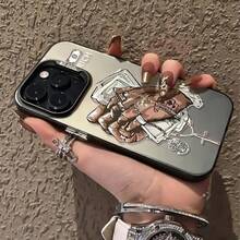 Rapper Shockproof Case With Colorful Silver Shell On Black, Scratch-Resistant And Camera Protection. Viral Fashion Designs, Exclusive Influencer Style. Compatible With IPhone 11-17 Pro Max, X/XS Max, S20-S158 Ultra, S - CYK-黑色 - 查看 2