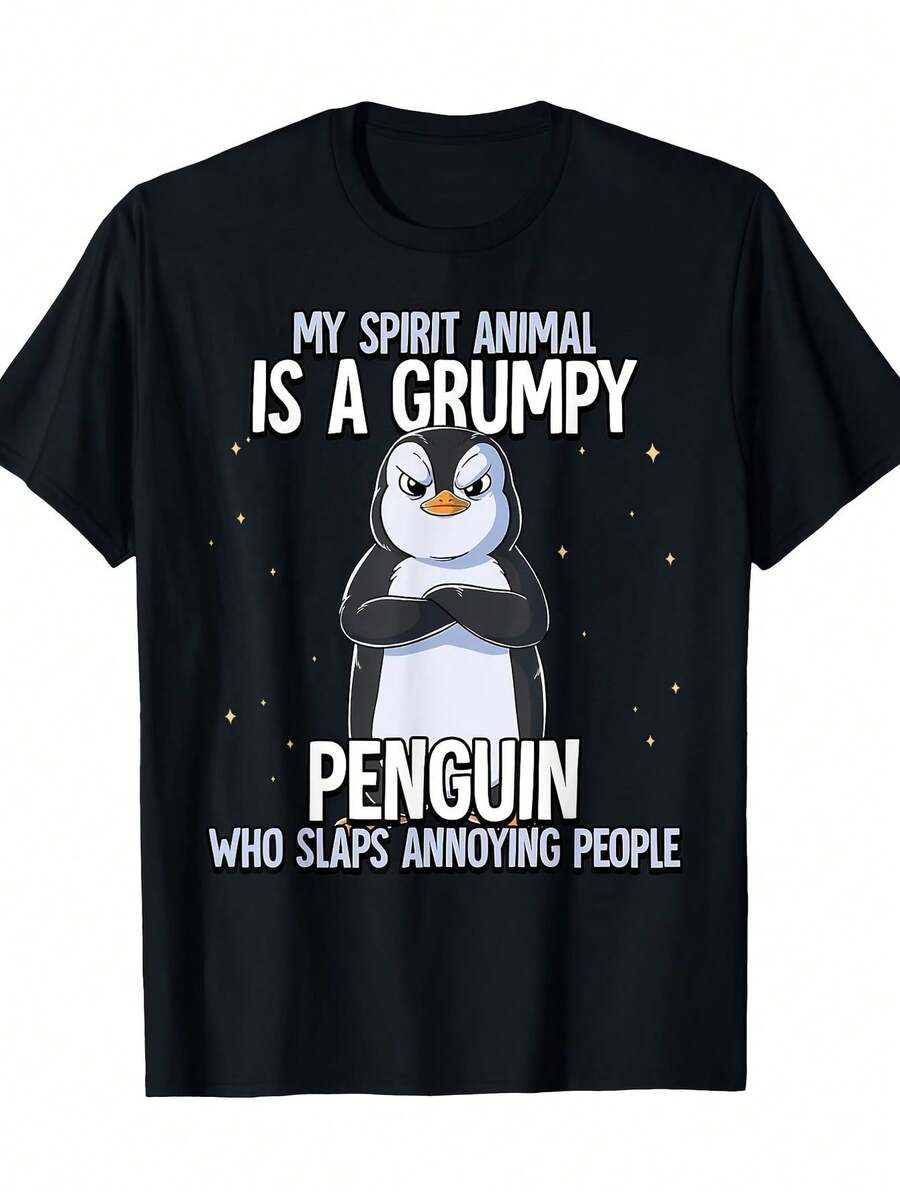 Camiseta estampada de moda para hombres - Negro - Ver 1