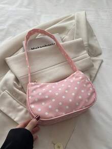 Fashionable New Candy Color Cloud Shaped Purse, Solid Color Shoulder Bag, Cute Underarm Bag - Pink - View 6
