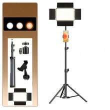 10" USB Powered LED Panel Light With 43" Adjustable Tripod, 3 Lighting Modes, USB Powered LED Ring Light With Sturdy Metal Stand And Mount - Dimmable Video Light For Live Streaming, Photography, Videography, Content Creation - Compatible With DSLR/Camera/Smartphone - USB Powered LED Panel Light For Home Studio Lighting - A - View 9