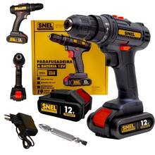 Reversible Impact Drill/Driver 3/8 12v Bivolt Father's Day - màu đen - Xem 5