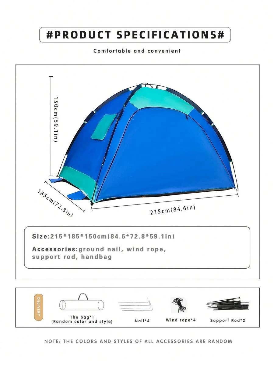 Outdoor Windproof Sunshade Canopy - Easy To Set Up Beach Sunshade For Summer Vacation And Picnic - Sky Blue - View 1