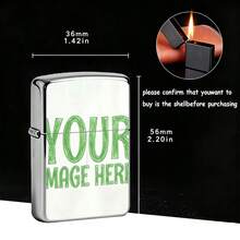 Personalized Lighter Case With Your Photo & Text, Custom Logo Metal Lighter Cover, Unique Birthday Anniversary Gift For Men, Husband, Dad (Case Only, No Fluid) - Printing - View 6