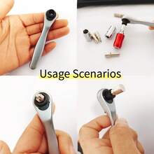 Cờ lê bánh cóc mini 72 răng chất lượng cao, đầu vít dùng cho không gian hẹp, ổ cắm 1/4", bánh cóc đảo chiều tháo nhanh, được làm bằng thép crom vanadi bền chắc, thích hợp cho không gian hẹp, vận hành máy móc, dụng cụ chính xác. - Cờ lê bánh cóc 72 răng - Xem 11