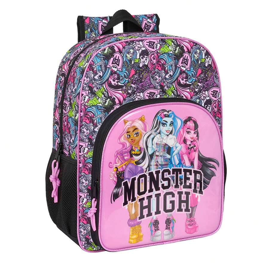 Safta Monster High 大型 Monster High Compact Evolution 兒童拉桿背包,帶可拆卸可清洗內襯,可透過拉鍊連接到拉桿箱,配有頂部提手和身份標籤,均碼 - 免費送貨 ✅ 西班牙大陸 24/48 小時送達 - 選項 8 - 查看 1