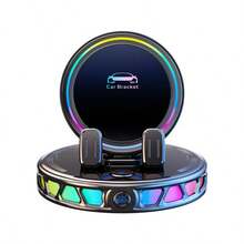 360° Magnetic Wireless Charging Car Phone Mount With RGB Ambient Light, Strong Suction Dashboard Holder, Stable & Anti-Slip, Perfect For Navigation, Fits All Phones & Tablets - A - Xem 10