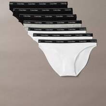 Calvin Klein Icon Logo 7-Pack Bikini QD5320 - Black / White / Grey - 查看 1