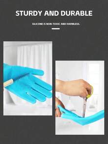 1/2 This Product Is Made Of Silicone And Is Heat-Resistant. It Is Designed To Be Worn When Bathing Cats And Dogs, And Can Also Be Used For Washing Dishes And Cleaning. It Is A Household Kitchen Item As Well As A Pet Product, Offering Multiple Colors. - Multicolor - View 9