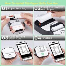 5/10 Rolls Mini Thermal Printer Sticker Paper, 57 X 25mm, Mini Pocket Printer Sticker Paper For Most Mini Portable Camera,Instant Camera Refill Mini Printer Paper For Photos,Sticky Notes,Printing Label - 57x25 Self-adhesive Thermal Paper - View 6