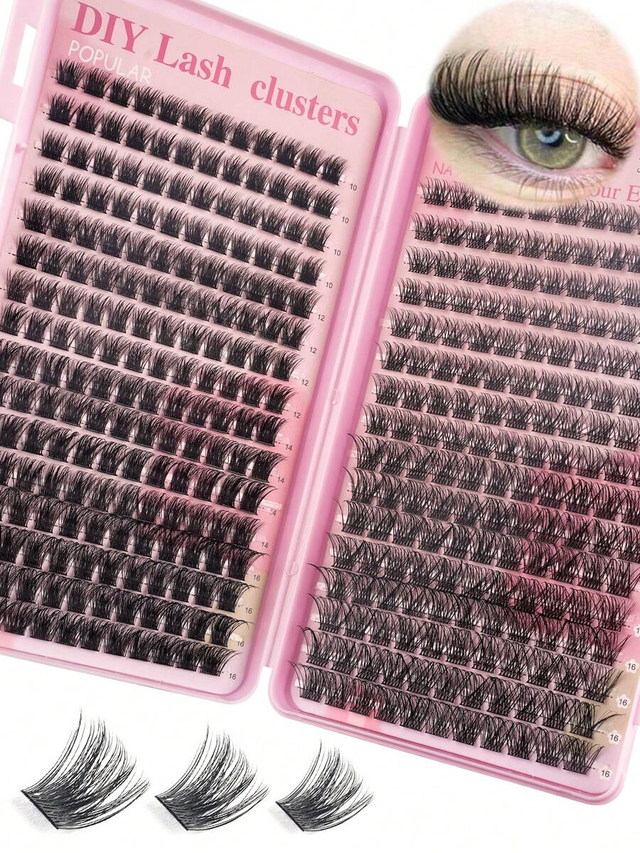 368pcs Individual False Eyelashes, Eyelash Book, Cluster Eyelash Extension, DIY Cluster Eyelash Extension For Home Use