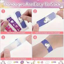 12/24/30/42/54pcs Cartoon Unicorn Rainbow Pattern Band Aids, Soft Adhesive Band Aids Suitable For Scratches, Scratches, And Minor Wounds, Suitable For Outdoor And Home Necessities, Suitable For Protecting Scratches And Scratches - View 4