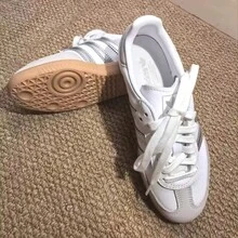Adidas 三葉草Samba OG新款復古德訓T頭鞋女子低筒板鞋 - 白色/銀灰色 - 查看 7
