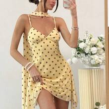 Vestido corto de verano con tirantes finos y estampado de leopardo sexy para mujer - Marrón - Ver 7