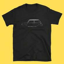 Minimalist Unisex Austin Mini T-Shirt, Classic Mini  T-Shirt, Mini Clubman T-Shirt, Morris Mini T-Shirt, Mini  LTD8 GW0T Birthday Gift Idea - 黑色 - 查看 1