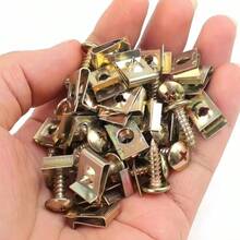 20pcs/10 Sets M6 Threaded Metal U-Clips With Hex Washers, Automotive Fasteners For Floor Mats, Fenders, Bumpers, Hood Fixation, Rust-Resistant And Durable, Specialized For Auto Repair And Installation - 10 Pairs Of Threaded Metal U-clamps - View 12