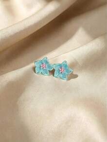 1 Pair Fashionable Artistic Fresh Sweet Cute Camellia Flower Stud Earrings, Suitable For Teenage Girls Daily And Holiday Wear - Camellia F - View 2