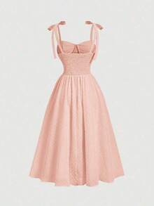 MOD Vestido de verano con estampado floral y tirantes anudados para mujeres, vestido largo con estampado floral para primavera, vestido de vacaciones, vestido de fiesta, atuendos de campo, ropa de playa de vacaciones, vestido bohemio para mujeres, atuendos de cumpleaños para mujeres, vestido de primavera y verano, atuendos para brunch - Blanco y Negro - Ver 2