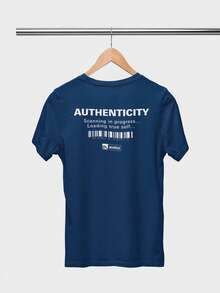 Aveloz Authenticity Men's T-Shirt, Comfortable, 100% Cotton - 藏蓝色 - 查看 3