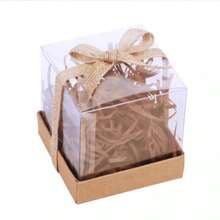 8 piezas de cajas de plástico transparente individuales para cupcakes de 3.5" Contenedores transparentes para un solo cupcake Cajas de regalo transparentes para decoración Cajas de obsequio para fiestas con insertos y cinta para bodas y fiestas - Ver 6