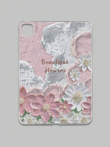 1pc 3D Impasto Oil Painting Floral Visual Effect Transparent Flat Protective Case, Covers, Vintage Soft Pink High-End Atmosphere Full-Body Anti-Fall Protective Case, Ins Art Style Slim Fit, Compatible With IPad Case, Compatible With IPad A16 Case, Fast Delivery, Suitable For Mother's Day, Valentine's Day, Girlfriend's Day, Birthday, Spring Season, Back To School Gifts, Daily Use - Clear - View 11