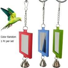 Assorted Color Parrot Toy Square Double-Sided Mirror, Designed For Bird Cage Decor, Random Color Shipped - Multicolor - View 10