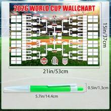 World Cup Schedule PosterandFinal Round 48-Team Collection Showcase 20262-In-1 Double-Sided Functional Poster Football Merchandise Decorations Soccer Match Decor Wall Chart Soccer Fans Gifts 21x15In - As Pic - View 2