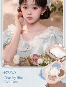 CHEERFLOR 五色复古西式眼影盘，带镜子，哑光和珠光眼影，高显色度，易于涂抹，持久不晕染，质地柔滑，精致内托盘设计，包含高光和腮红，多功能彩妆盘 - #CFR317 - 查看 4