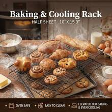 2pcs Cooling Racks, Heavy Duty Carbon Steel Non-Stick Baking Racks For Oven Cooking And Baking, Size 16 Inch X 10 Inch - Black - View 7