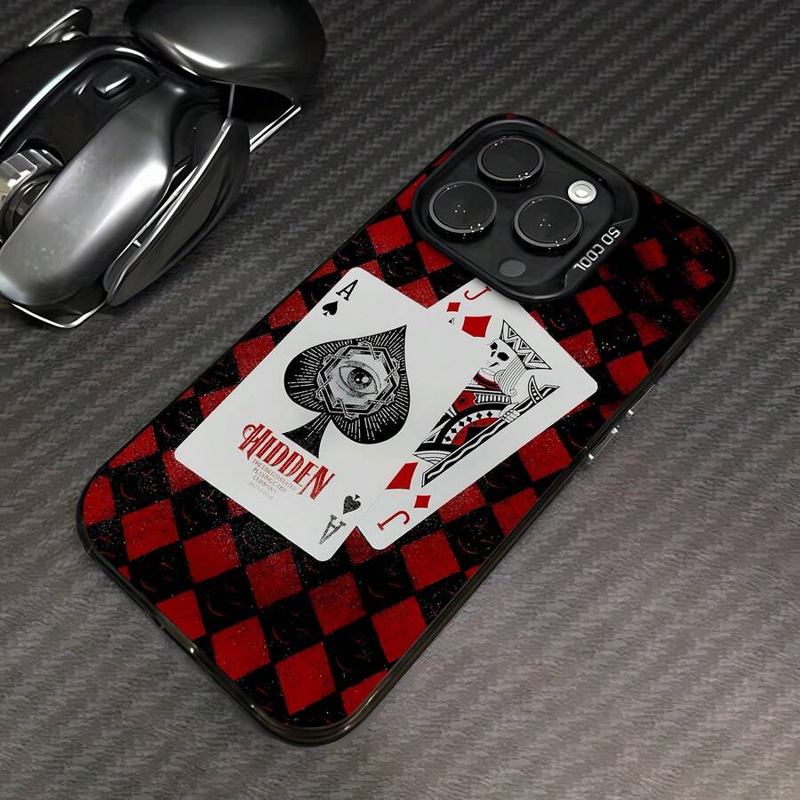 Tema de póker Jack rojo y negrofunda de teléfono Fundas compatibles con ,Apple,VIVO,OPPO,,, y Honor.Fabricadas en silicona TPU,ofrecen protección contra golpes y caídas.regalos para mamá - Negro - Ver 1