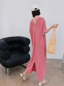 Women Midi Dresses - Black - View 2