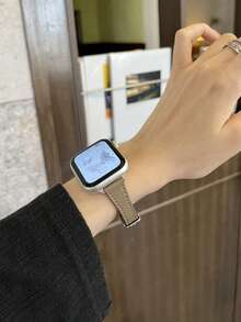 1件薄款PU環形錶帶，適用於Apple Watch女性款 38mm 40mm 41mm 42mm 44mm 45mm 46mm 49mm Series Ultra 11/10/9/8/7/6/5/4/3 SE - 灰棕色 - 查看 3