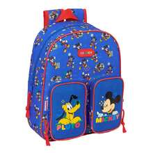 Safta | School Backpack With Wheels Disney Mickey Mouse Carro Evolution Removable High, Ergonomic Padded Back And Shoulder Straps, Double Zipper, Front And Side Bottle Holder Pockets, Blue/Red - Option 8 - View 2