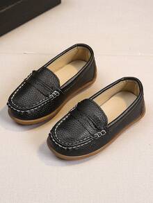1 Pair Children/Kids Casual Loafers, Suitable For Daily Wear - Black - View 1
