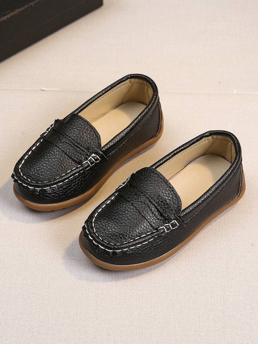 1 Pair Children/Kids Casual Loafers, Suitable For Daily Wear - Black - View 1