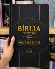 Bíblia de Estudo para o Cotidiano do Homem Capa Dura Clássico NVA Gigante Masculino Com Índice - Livro único - Visão 2