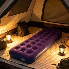 Blue Inflatable Air Mattress, Outdoor Picnic Rest Inflatable PVC Material Thickened Portable - Blue - View 5