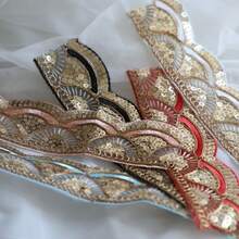 100cm Embroidered 3D Thick Retro Raised Lace | Crochet Floral Fabric ...