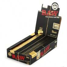 RAW Classic Black 1 1/4 Size Natural Unrefined Ultra Thin 79mm Rolling Papers 6 Packs - như hình ảnh - Xem 4
