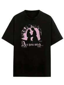 Short Sleeve Black As You Princess And Print Casual-Shirt Women Graphics Woman Shirts Casual Blouses For Lady - 黑色 - 查看 3
