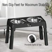 Stainless Steel Elevated Dog Bowls, Anti-Slip Raised Pet Feeder For Large Dogs, Adjustable Height Food & Water Bowls - 2800ML - View 5