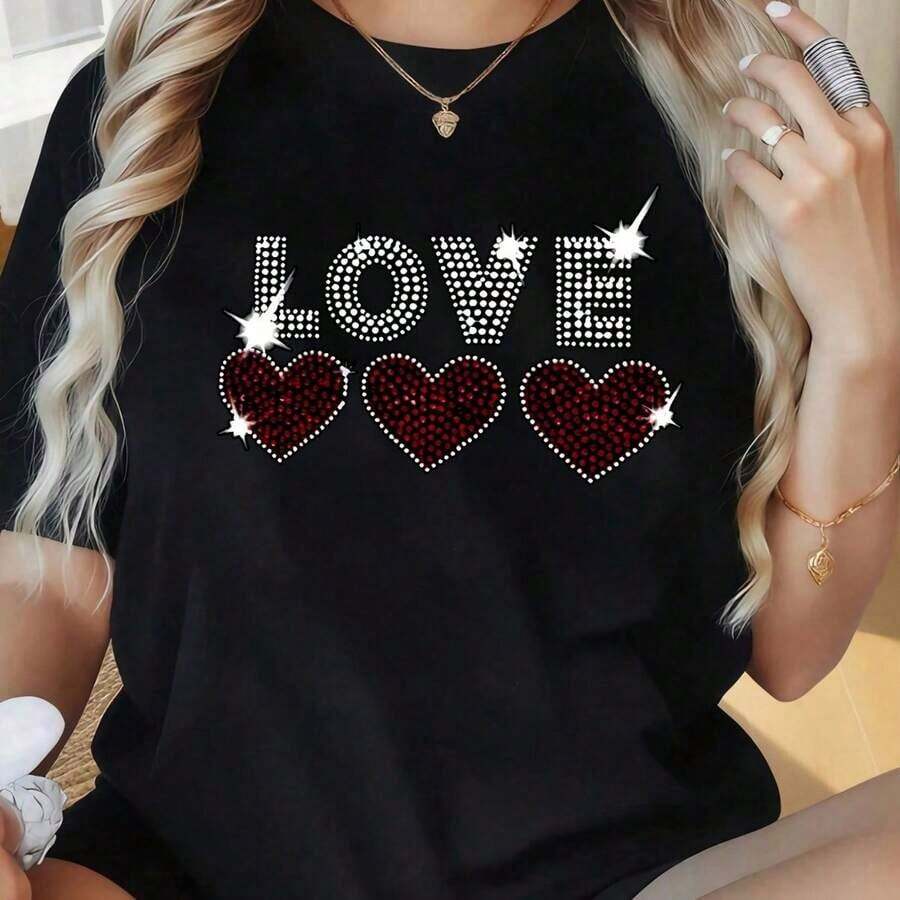 1 PcsWomen's Casual Round Neck Short Sleeve T-Shirt With 'Nope Not Today' Slogan Print, Mom Fitted Top180g Cotton 100% - 黑色 3 - 查看 1