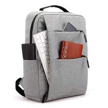 SHILAN 15.6 Inch Business Commuter Laptop Backpack, Multi-Compartment Front Pocket Design, Large Capacity Storage Backpack, Suitable For Business Trips And Travel - Grey - View 4
