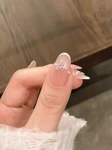 10件手工美甲貼片，情人節禮物，春夏美甲，圓形美甲，春季美甲，美甲貼片，短款美甲貼片，假指甲，短指甲，壓克力美甲貼片，手工美甲貼片，可拆卸可重複使用手工穿戴式美甲 - 彩色 - 查看 3