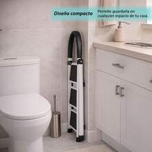 Escalera Plegable de Peldaños, Aluminio, Tijera, Portátil, Multifuncional, para Interior y Exterior (Escalera 4 PELDAÑOS) - Aluminio - Ver 3