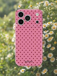 GIIPPA 1 Piece Pink Base With Burgundy Polka Dot Pattern Phone 17 Pro Max Case, Suitable For Phone 16 Pro Max, 15 Pro Max, 14 Pro Max, Korean Stylish And Interesting Phone Case, Compatible With 11/12/13/14/15/16 Pro Max Plus, Elegant Design Suitable For Both Men And Women, Ideal Gift For Girlfriend On Christmas, Valentine's Day, Easter, Wedding Season And Birthday - Burgundy - View 7