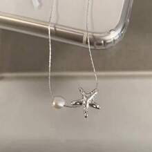 Women's Starfish Pearl Necklace, Unique Niche Design, Clavicle Chain, Elegant Versatile Delicate Star Accessory - Multicolor - View 7