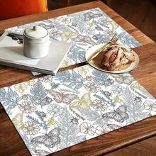 1 pieza Alfombrilla absorbente para secar platos con estampado de mariposa y flores, alfombrilla absorbente para encimera de máquina de espresso, alfombrilla absorbente para fregadero, alfombrilla absorbente suave para grifos, alfombrilla absorbente para tazas de fregadero, accesorios para el hogar y la cocina, accesorios de baño - Multicolor - Ver 9