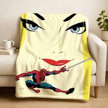 1pcs Marvel S Pider-Man: Blue Jeph Loeb Tim S Ale Fleece Blanket Versatile Multi-Purpose Soft Cozy Hero Throw Blanket For Sofa Bed Living Room Couch Travel Camping Office Nap Car Decorative Warm Cartoon Plush Blanket Fans Gift - Multicolor - View 3