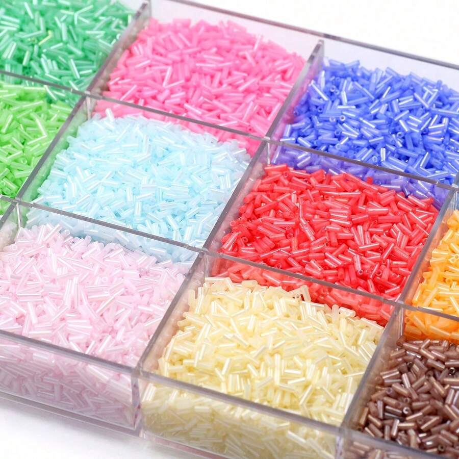 950-15000颗/袋彩色玻璃珠，适用于刺绣、DIY手工手链、项链、耳环和装饰品 - 長管狀珠子 - 查看 1